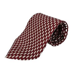Chaps‎ Ralph Lauren Vintage Necktie Geometric Made In USA Red  100% Silk 56"x4"